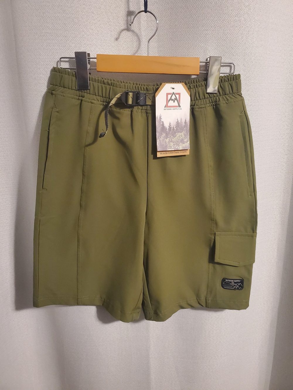 Outdoor Utility Co Women's Olive Green Athletic Cargo High Rise Shorts